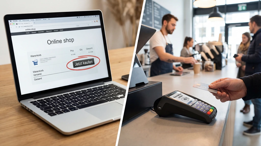 Impulsiv kaufen mit Kreditkarte – Online- und Offline-Zahlung im Vergleich